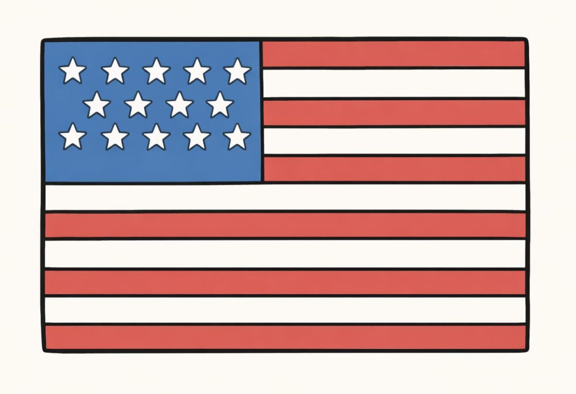 US-Flagge im Anthropic-Style
