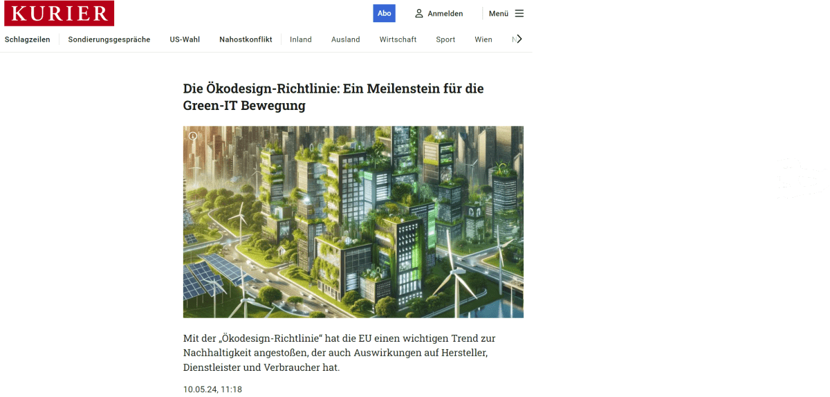 Kurier Artikel vom 10.05.2024