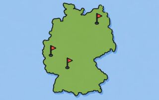 Deutschlandkarte Rechenzentren (angedeutet)
